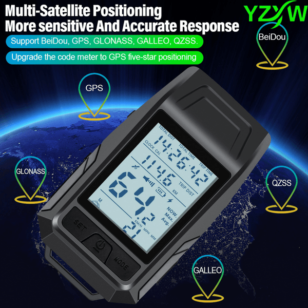 3in1 GPS Bicycle Computer, Strong LED Headlight + GPS Speedometer + Horn, Bike Speedometer, Ideal for Mountain And Road Bikes, Cycling Compture, Bicycle Computer Extension Bracket, Wireless Bike Odometer, Outdoor Cycling Accessories, Christmas Gift