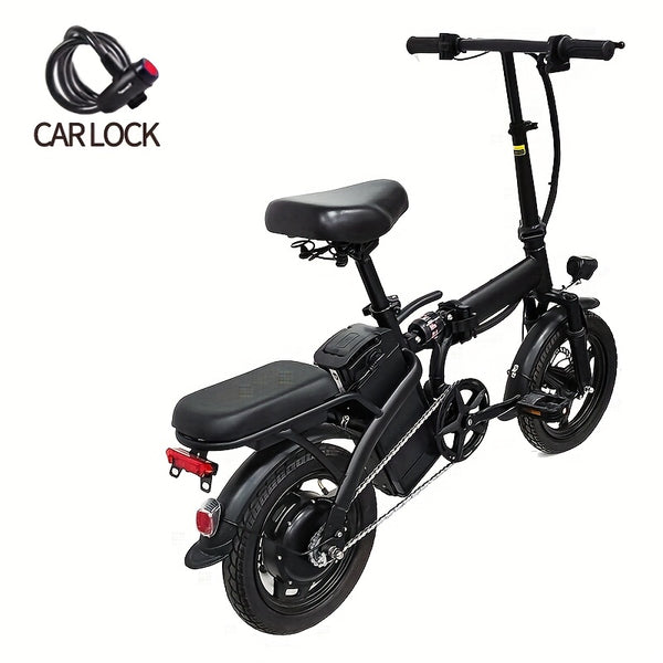 14-inch Lightweight Folding Electric Bicycle, 330 Pound Load-bearing Capacity, 20 Mph, 18-28mile Range, 48V Lithium Battery, Front Headlight & Disc Brake, Alloy Steel Frame, City Commuting, Sturdy Structure, , Clearance Sale, Suitable For Gifting
