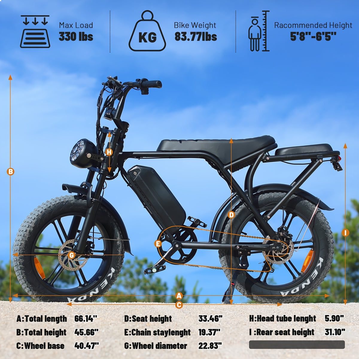 OUXI Electric Bike, V8 Electric Mountain Bike With 500W Motor 48V 15Ah Removable Larger Battery 19mph 20\