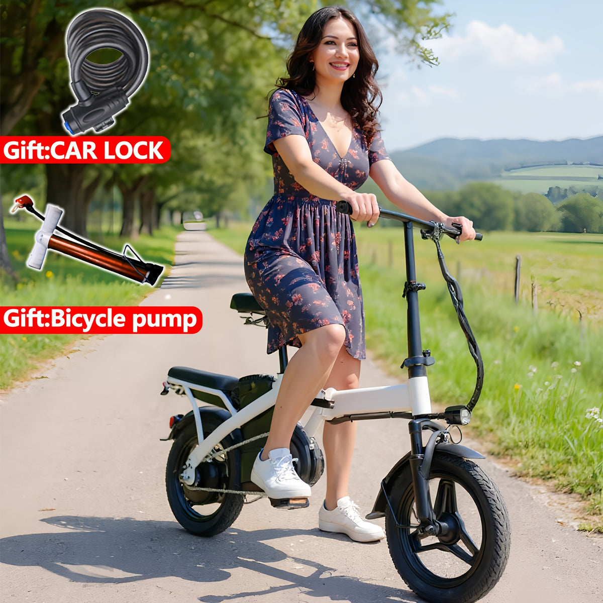 Fast Speed Folding Electric Bike Folding Electric Bike - Powerful Motor, Fast Speed, 14-inch Tires, Commuter-friendly, Light Weight, Long-lasting Battery