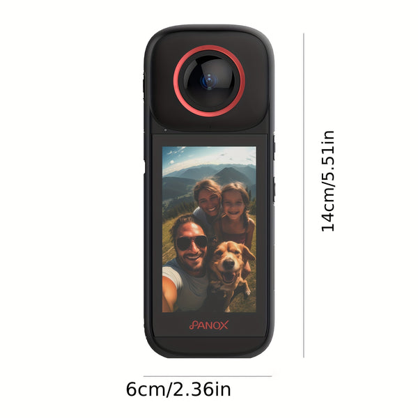 8k 360 WiFi GPS Motorcycle Action Camera Split-Screen Shooting In-Camera Editing, 3 Inch Display, Invisible Selfie Stick, Lens Guards+Protect Case, Micro SD Card For Sports, Travel