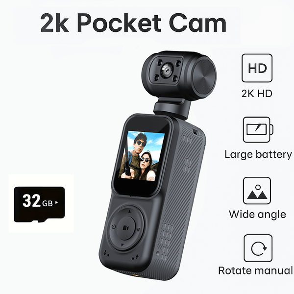 2025 New 2K Handheld Stabilizer Pocket Action Camera Gimbal with 270° Rotation, 1.3\