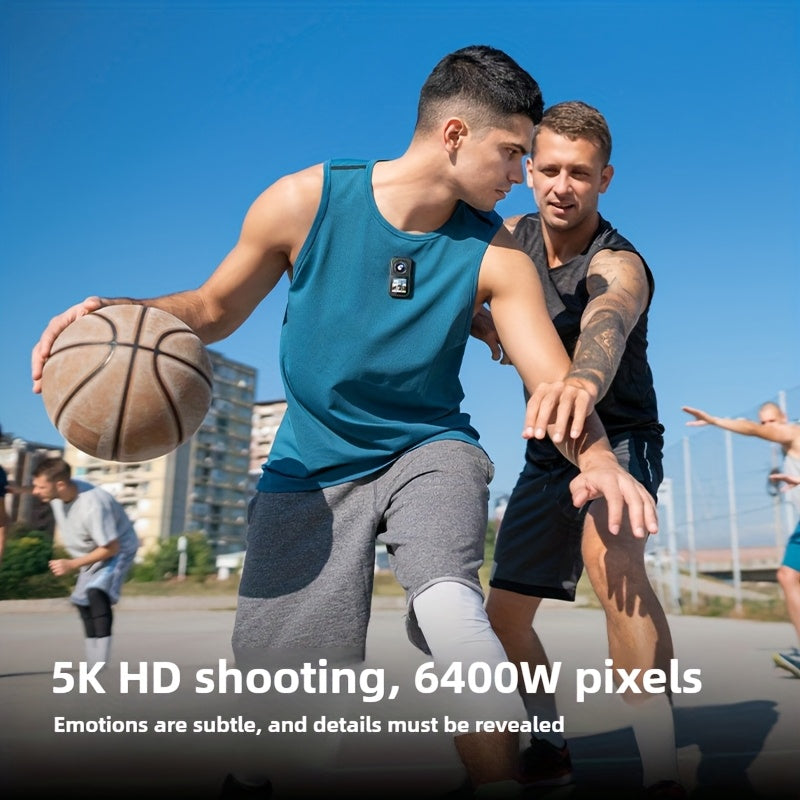 5K\u002F1080P Ultra-high-definition Thumb Camera, 60fps Body Camera, 5K Pocket Camera, Wearable Action Camera, Comes with 12 Accessories Including 128G TF Card, Rotatable Front And Rear Dual Screens, Magnetic Base, Perfect Vlog Camera