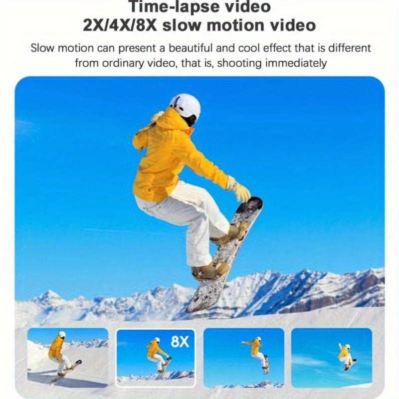 4K 30FPS Action Camera, 120 Wide Angle Lens, Image Stabilization, Manual Controls, Gray and Black, Perfect Father'S Day Gift