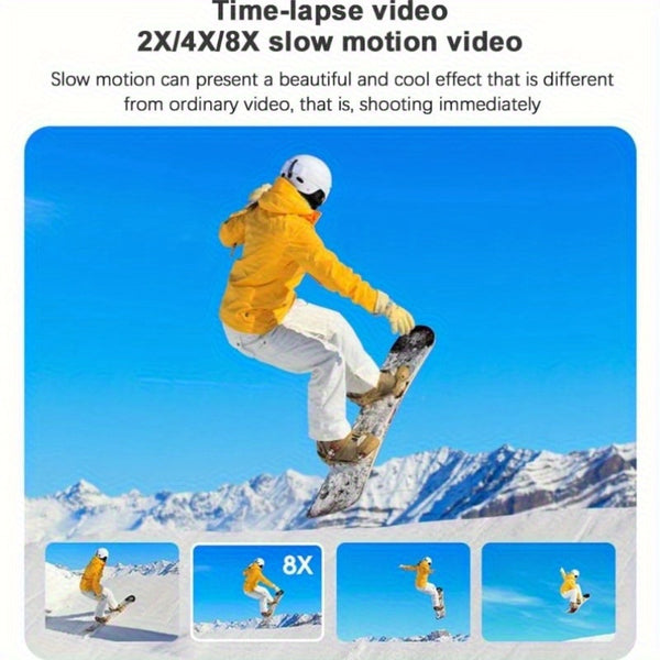 4K 30FPS Action Camera, 120 Wide Angle Lens, Image Stabilization, Manual Controls, Gray and Black, Perfect Father'S Day Gift