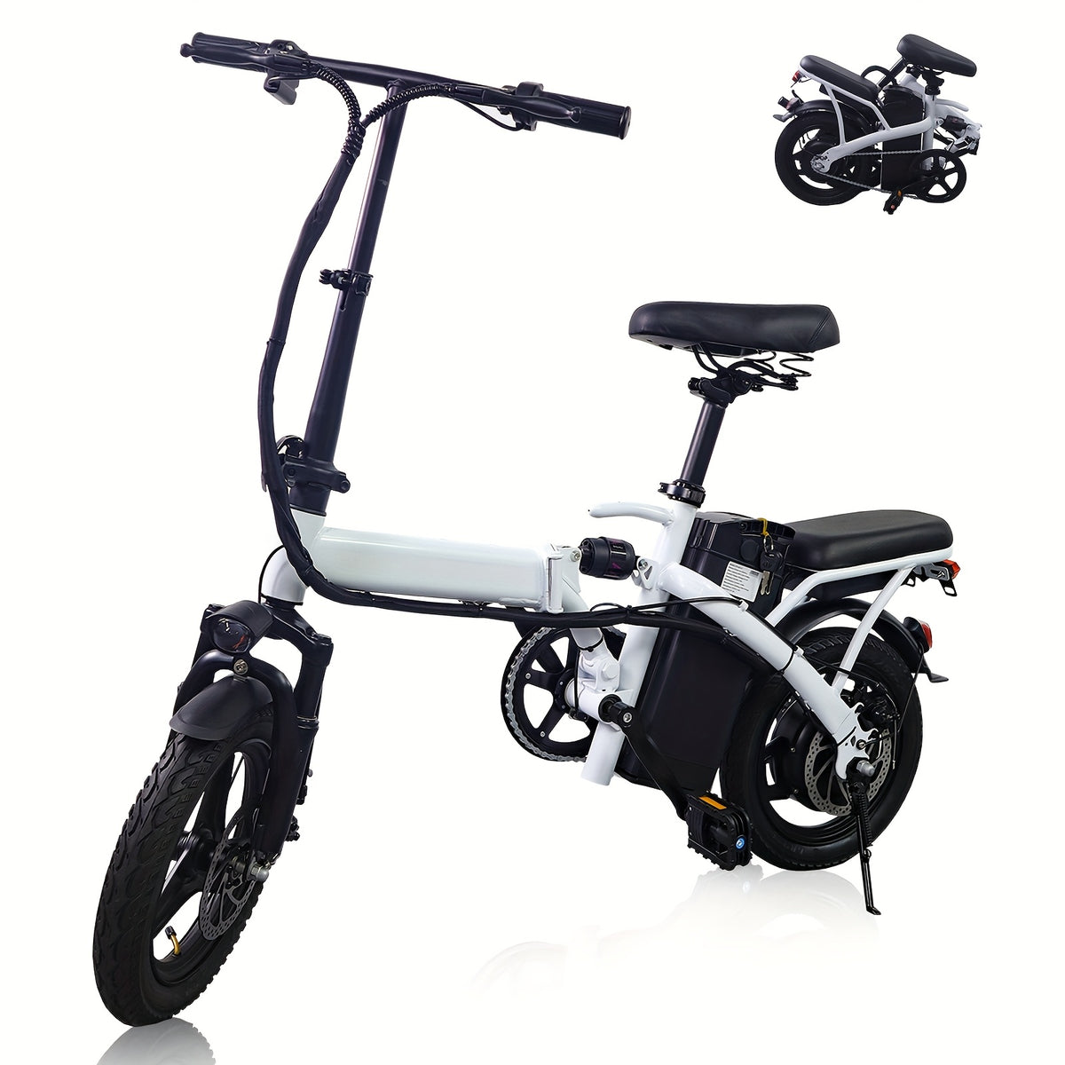 Fast Speed Folding Electric Bike Folding Electric Bike - Powerful Motor, Fast Speed, 14-inch Tires, Commuter-friendly, Light Weight, Long-lasting Battery