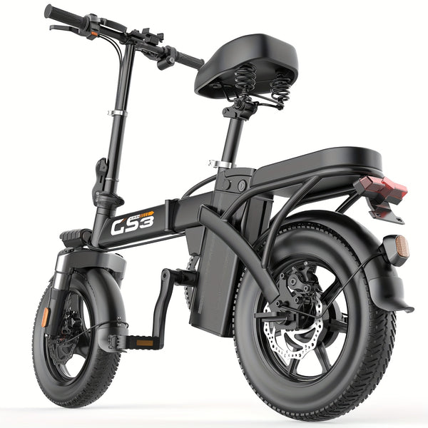 UPlee Peak Power 740W Electric Bike For Adults, 20MPH Full Shock Absorption Comfortable Riding, 48V10AH\u002F15Ah, 10-35Miles Folding Ebike, 14'' Tubeless Off-road Tire, City Commuter Battery Optional