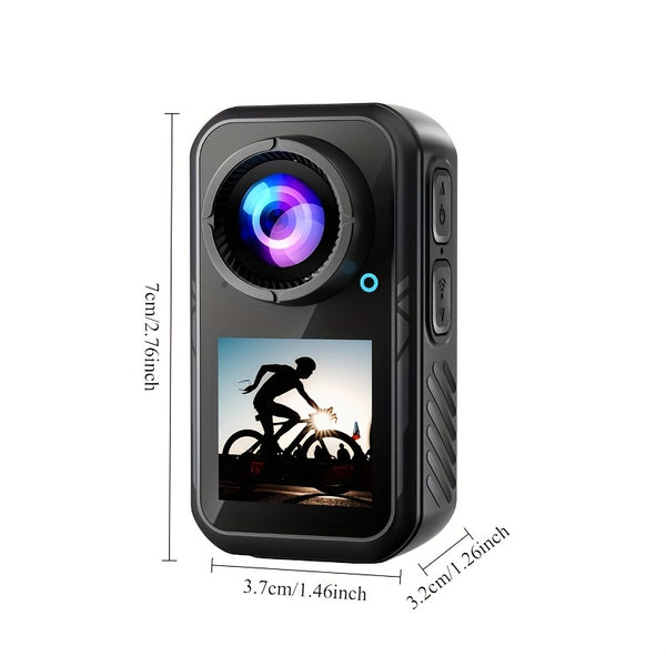 5K\u002F1080P Ultra-high-definition Thumb Camera, 60fps Body Camera, 5K Pocket Camera, Wearable Action Camera, Comes with 12 Accessories Including 128G TF Card, Rotatable Front And Rear Dual Screens, Magnetic Base, Perfect Vlog Camera
