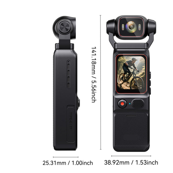 Portable HD Action Camera with Gyro Stabilizer & Anti-Shake, 180° Rotatable Lens, Extended Battery Life, Slow Motion & Loop Recording - Vlogging Camera for VR\u002F360 Video, FPV, Outdoor Shooting, Compatible with TF Card (No \u002F)