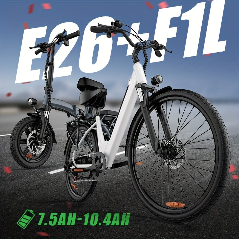 E26 Electric Bike - 745w Peak Power Monster! 60-mile Max Range with 48V 7.5Ah\u002F10.4ah Lithium Battery - 26\