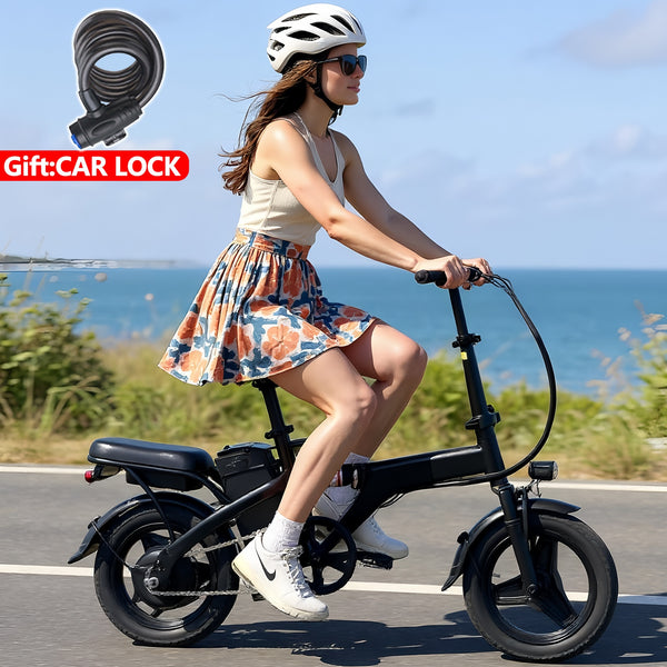Fast Speed Folding Electric Bike Folding Electric Bike - Powerful Motor, Fast Speed, 14-inch Tires, Commuter-friendly, Light Weight, Long-lasting Battery