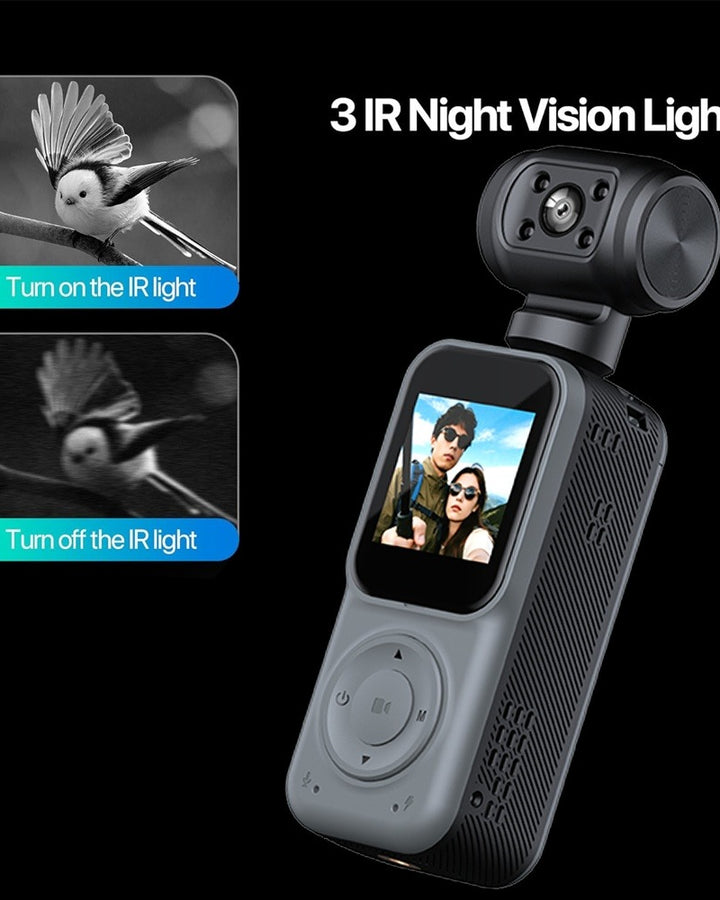 2025 New 2K Handheld Stabilizer Pocket Action Camera Gimbal with 270° Rotation, 1.3\