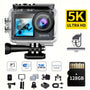 5K 30FPS Action Camera EIS Anti-shake, Battery*2, 15 Accessories, 30-meter Water Resistance, WIFI, Rotatable Touch Screen, Mobile Phone APP Control, Outdoor Extreme Challenge Photography And Video Recording, First-person Perspective Shooting