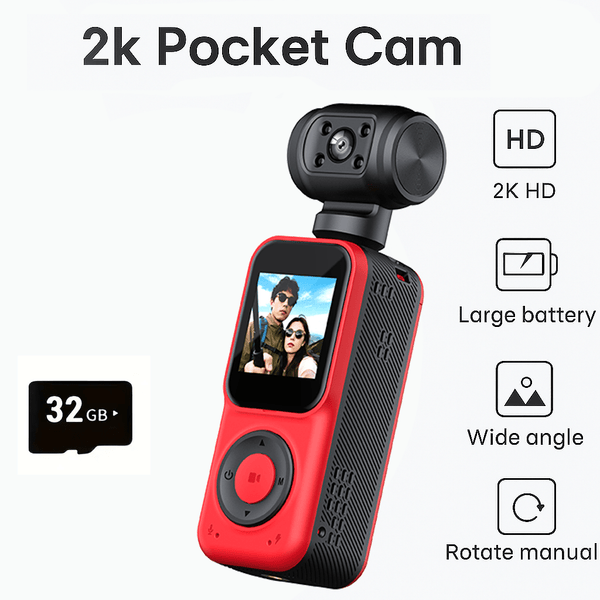 2025 New 2K Handheld Stabilizer Pocket Action Camera Gimbal with 270° Rotation, 1.3\