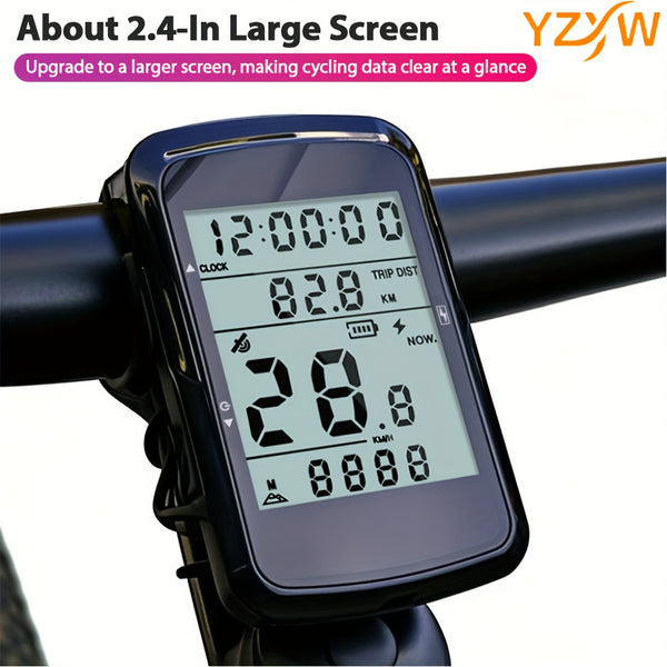 Rechargeable Bike Computer with GPS Speedometer & Odometer - Real-Time Tracking, USB-Powered Cycling Computer, LED Display, Compatible with Smartphones\u002FTablets via ANT+\u002FWireless, Lithium Battery, Compact & Portable for Road Biking