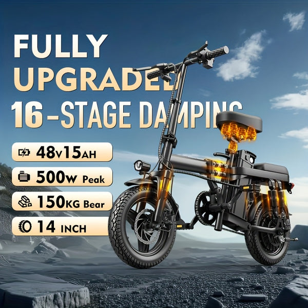 Foldable E-Bike 20MPH Foldable Adult Electric Bike | 20MPH Commuter E-Bike with Removable Battery