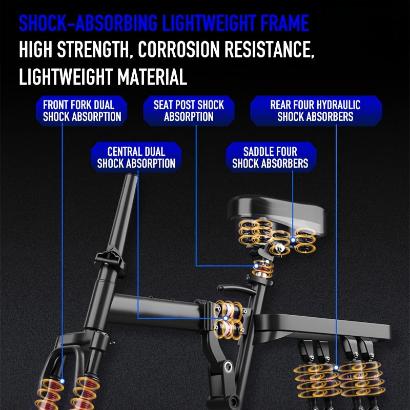 Foldable E-Bike 20MPH Foldable Adult Electric Bike | 20MPH Commuter E-Bike with Removable Battery
