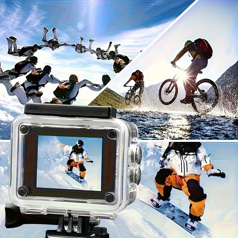 Ourlife 4K Ultra High Definition Action Camera -170 ° Ultra Wide Angle, with 32GB Card, Clear 2-Inch Display Screen, Equipped with Convenient Accessories, Suitable for Skiing, Mountaineering, Outdoor Sports And Gift Giving