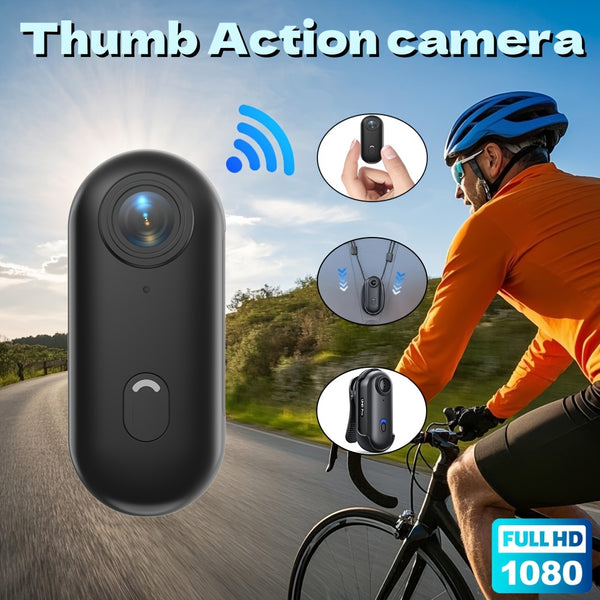 Thumb Camera WiFi Portable Camera HD With 64GB Storage Card Outdoor Sports Camera Vlog Camera Is Very Suitable For Cycling, Hiking, Daily Life Recording, Video Recording And Photography