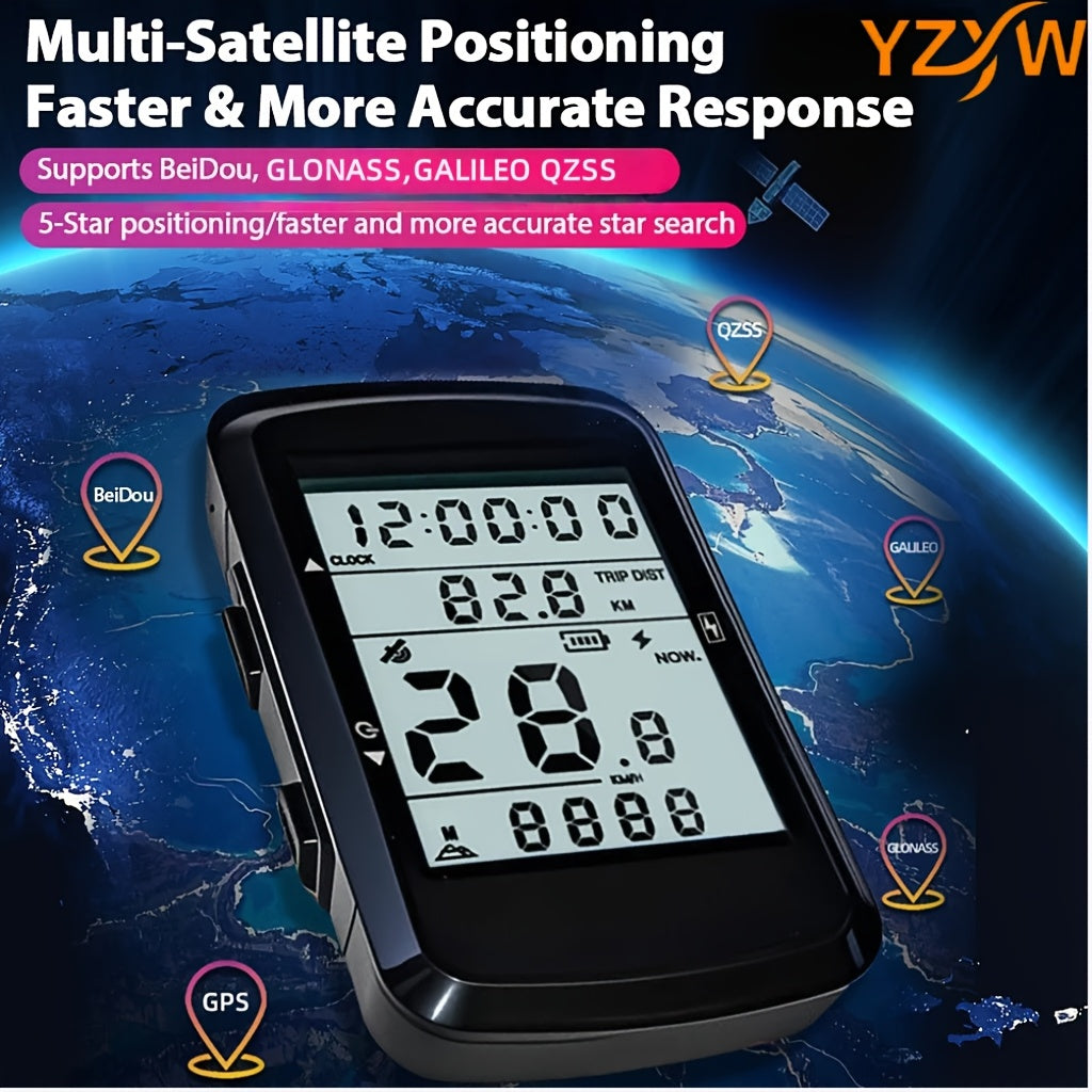 Rechargeable Bike Computer with GPS Speedometer & Odometer - Real-Time Tracking, USB-Powered Cycling Computer, LED Display, Compatible with Smartphones\u002FTablets via ANT+\u002FWireless, Lithium Battery, Compact & Portable for Road Biking