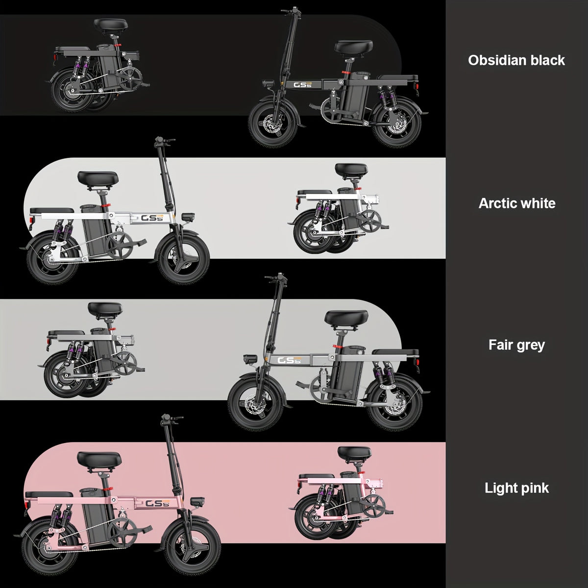 UPlee Peak Power 740W Electric Bike For Adults, 20MPH Full Shock Absorption Comfortable Riding, 48V10AH\u002F15Ah, 10-35Miles Folding Ebike, 14'' Tubeless Off-road Tire, City Commuter Battery Optional