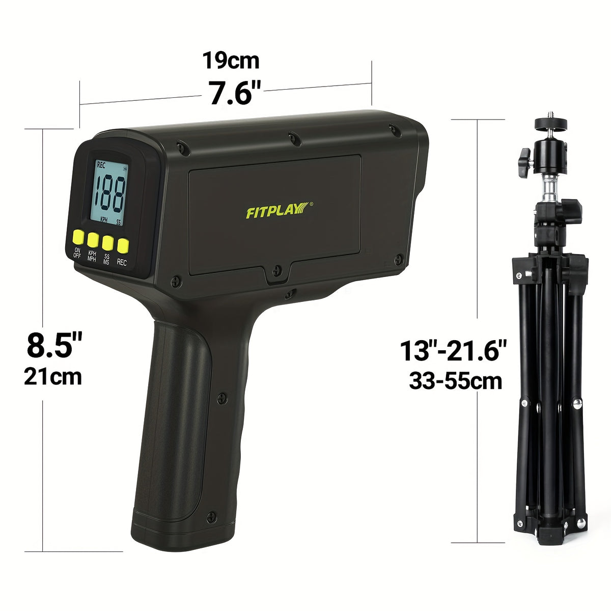 Baseball Radar Guns - Speed Sensors Baseball Speed Training Equipment With LED+LCD Larger Display, Handheld Or Hand Free Speed Radar Gun For All Baseball Players| With Tripod