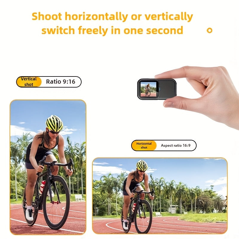 5K\u002F1080P Ultra-high-definition Thumb Camera, 60fps Body Camera, 5K Pocket Camera, Wearable Action Camera, Comes with 12 Accessories Including 128G TF Card, Rotatable Front And Rear Dual Screens, Magnetic Base, Perfect Vlog Camera