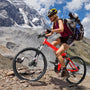 Folding Mountain Bike 26in Folding Mountain Bike - 21-Speed with Disc Brakes, High-Carbon Steel Frame, Alloy Steel Wheels, Front Suspension & Adjustable Saddle Height - Red Urban-Ready Bike for Men & Women, Commuting, Off-Road Adventures