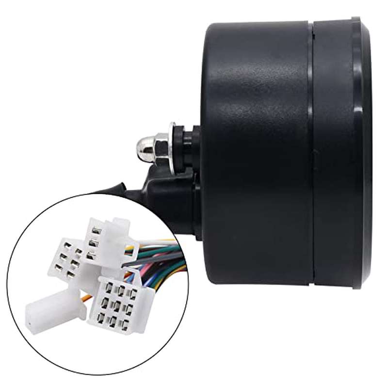 Digital Motorcycle Speedometer Gauge with Sensor & Bracket - LCD Tachometer\u002FOdometer, MPH\u002FKMH Speed Meter, 6-Speed Display, Fuel Gauge for 1\u002F2\u002F4 Cylinder, Compatible for 8\