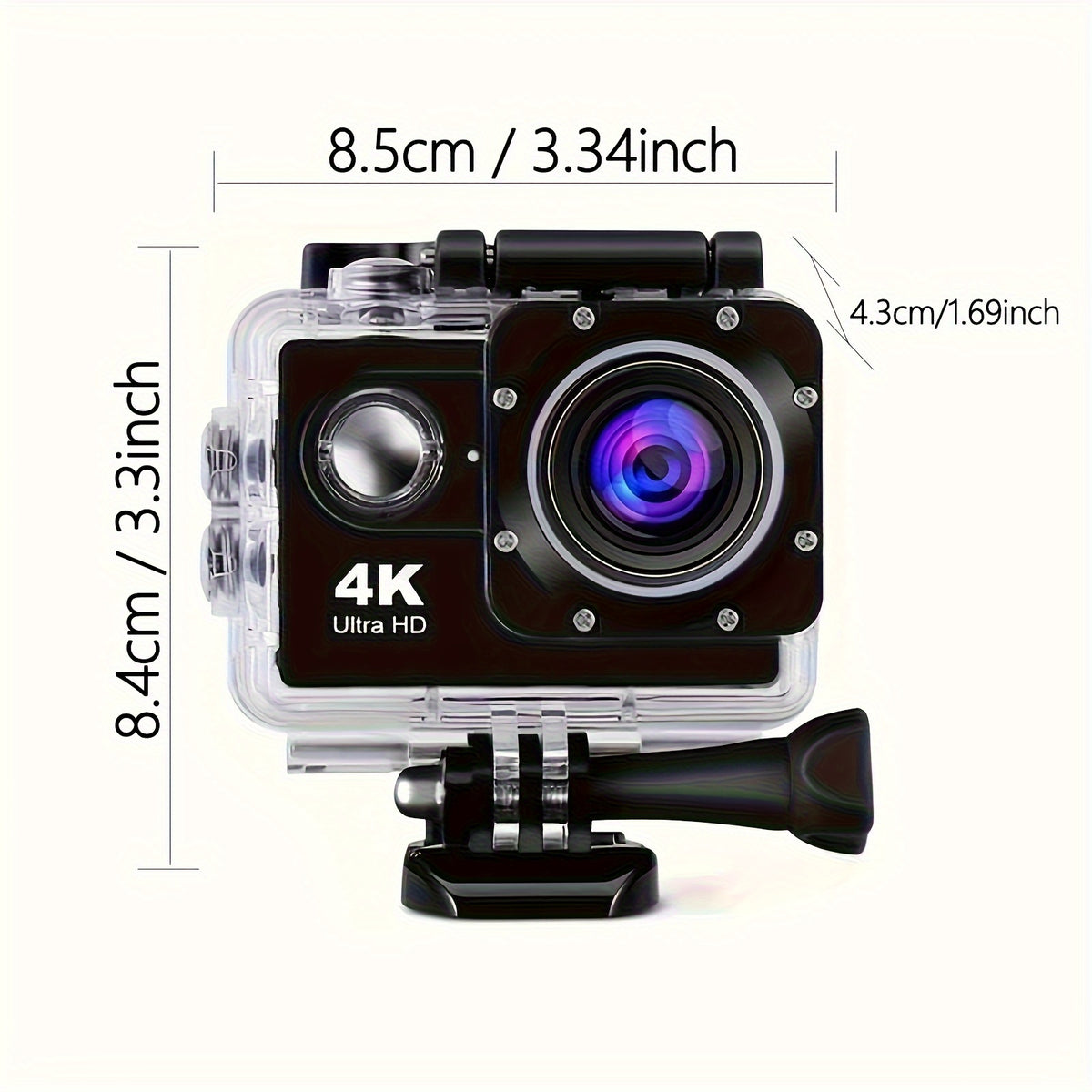 Ourlife 4K Ultra High Definition Action Camera -170 ° Ultra Wide Angle, with 32GB Card, Clear 2-Inch Display Screen, Equipped with Convenient Accessories, Suitable for Skiing, Mountaineering, Outdoor Sports And Gift Giving
