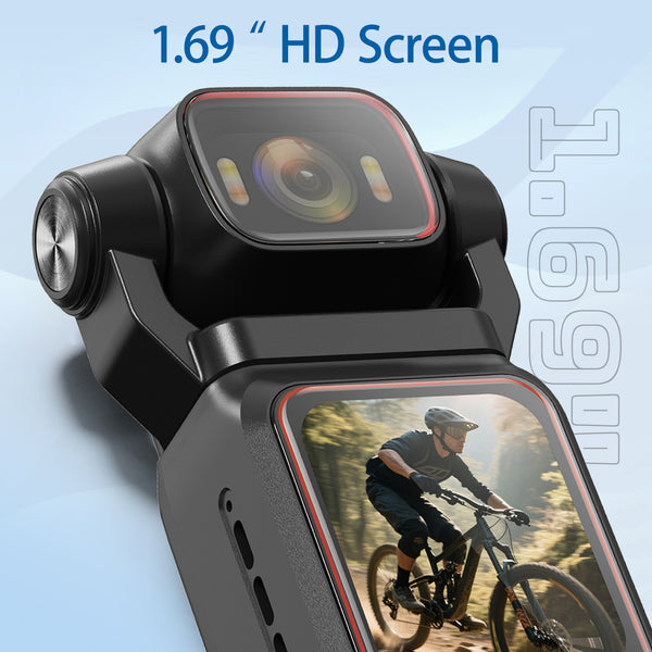 Portable HD Action Camera with Gyro Stabilizer & Anti-Shake, 180° Rotatable Lens, Extended Battery Life, Slow Motion & Loop Recording - Vlogging Camera for VR\u002F360 Video, FPV, Outdoor Shooting, Compatible with TF Card (No \u002F)