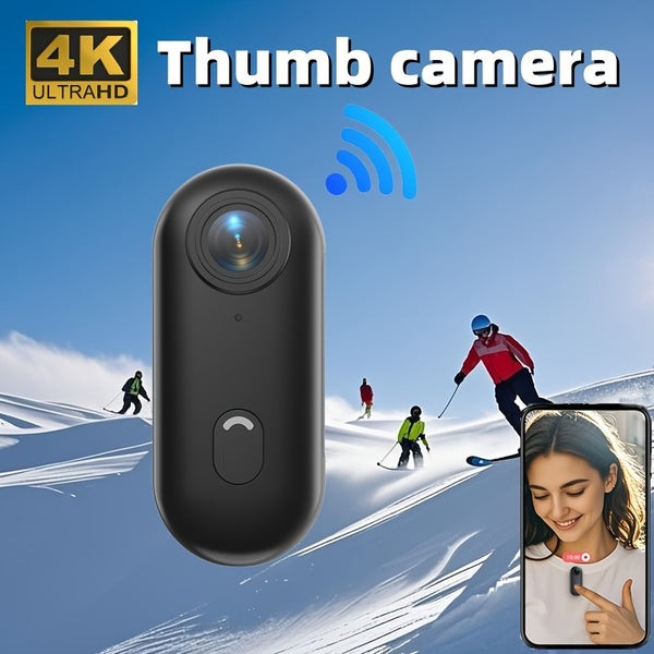 Thumb Camera WiFi Portable Camera HD With 64GB Storage Card Outdoor Sports Camera Vlog Camera Is Very Suitable For Cycling, Hiking, Daily Life Recording, Video Recording And Photography